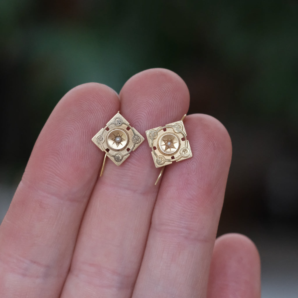 1884 Etruscan Revival Earrings - Lost Owl Jewelry