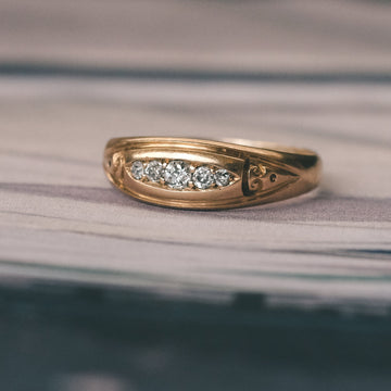 1891 Diamond Boat Ring - Lost Owl Jewelry