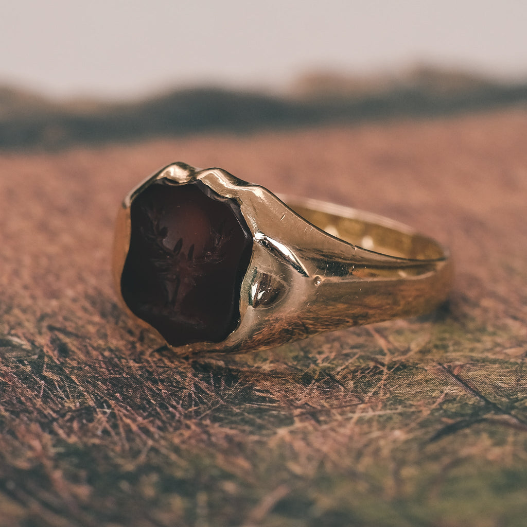 1896 'Sun Stag' Signet Ring - Lost Owl Jewelry