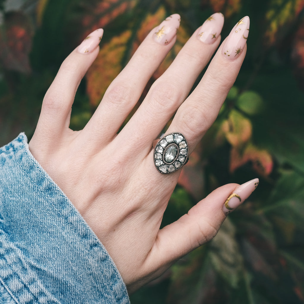 18th Century Navette Cluster Ring - Lost Owl Jewelry