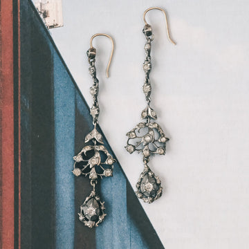 18th Century Paste Dangle Earrings - Lost Owl Jewelry