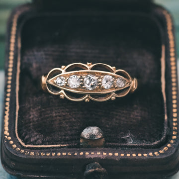 1913 Diamond Boat Ring - Lost Owl Jewelry
