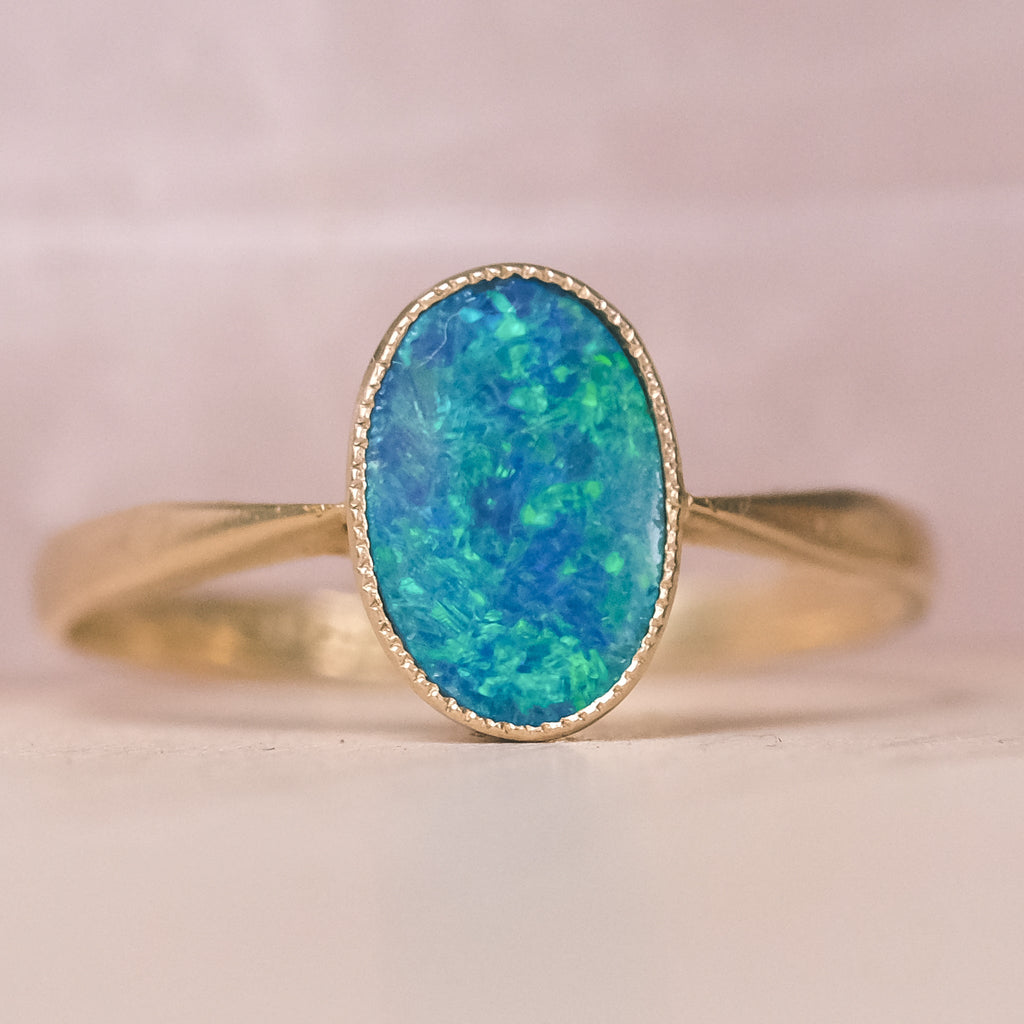 1919 Black Opal Ring - Lost Owl Jewelry