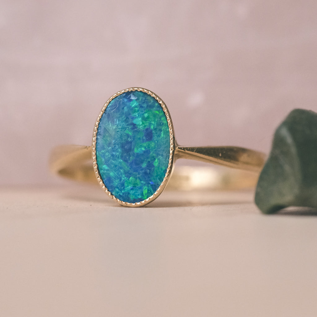 1919 Black Opal Ring - Lost Owl Jewelry