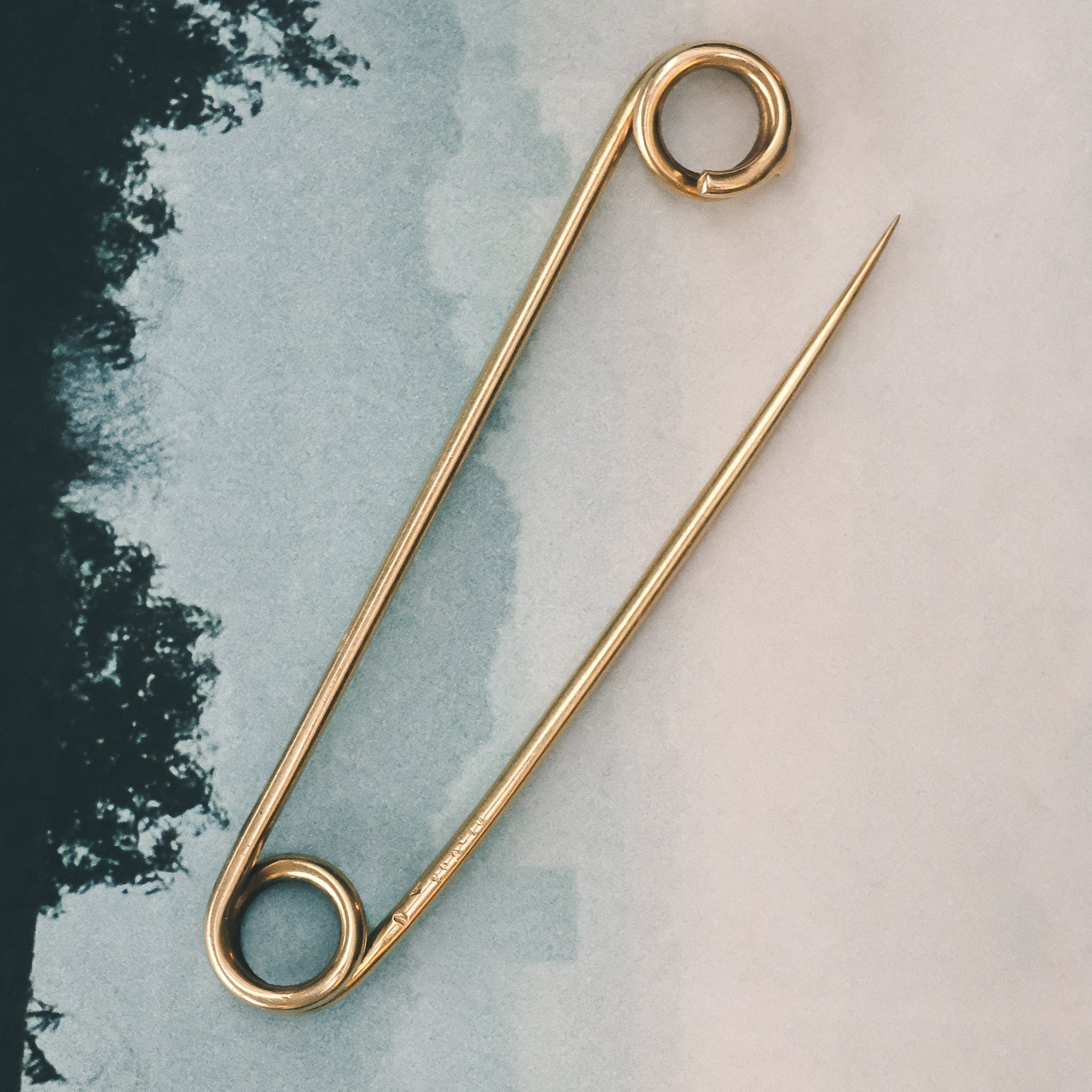 Cartier Gold Safety Pin Brooch, Vintage Jewelry