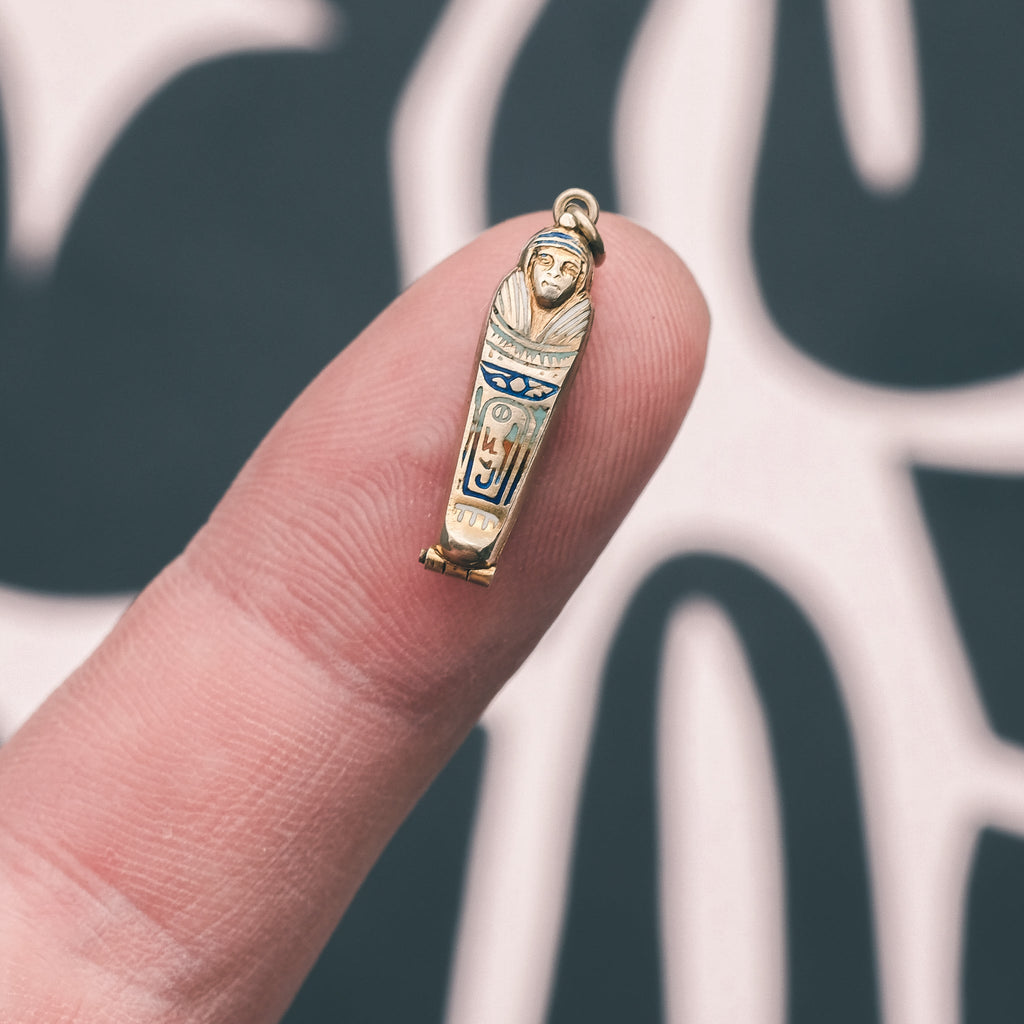 1920s Egyptian Revival Gold Mummy - Lost Owl Jewelry