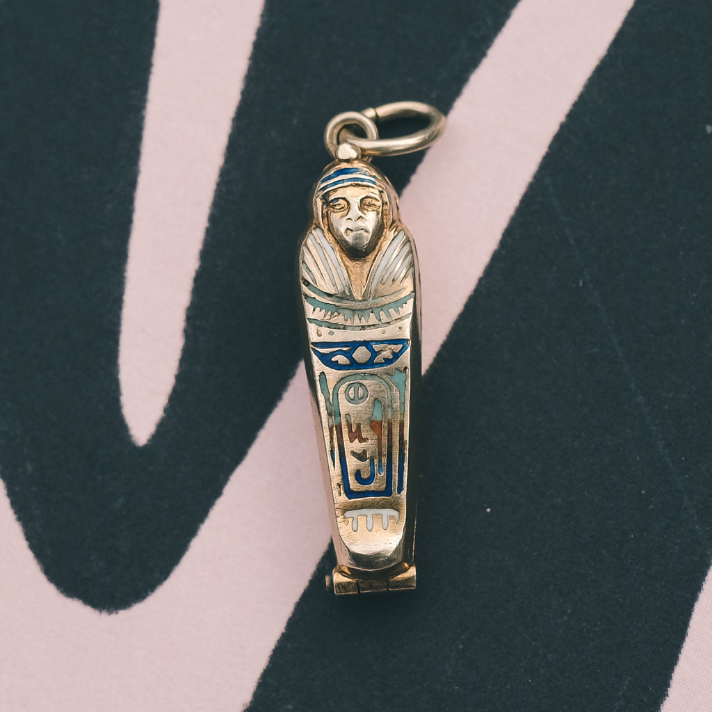 1920s Egyptian Revival Gold Mummy - Lost Owl Jewelry