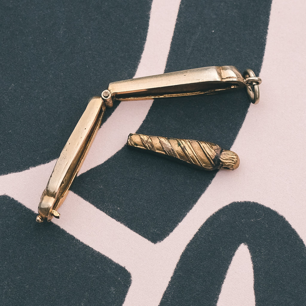 1920s Egyptian Revival Gold Mummy - Lost Owl Jewelry