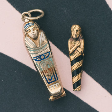 1920s Egyptian Revival Gold Mummy - Lost Owl Jewelry