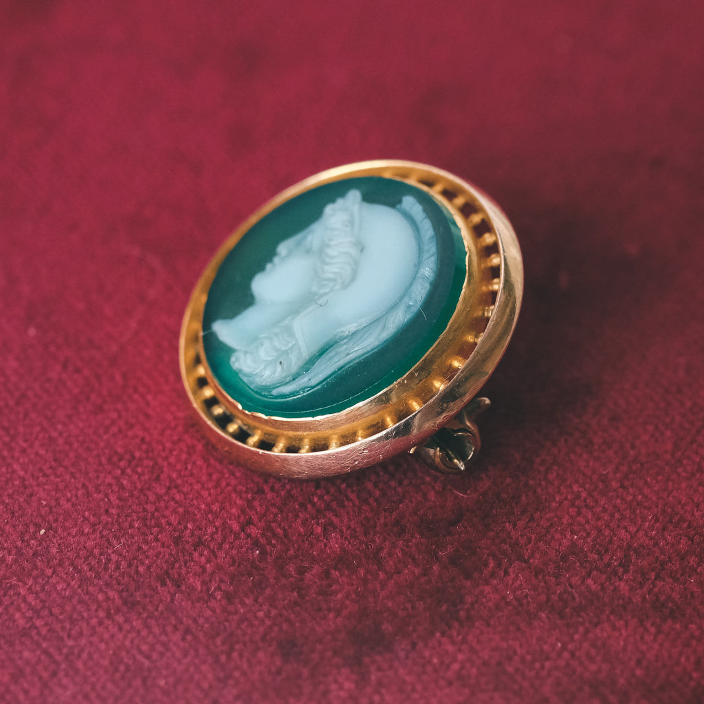 1930s Athena Cameo Brooch - Lost Owl Jewelry