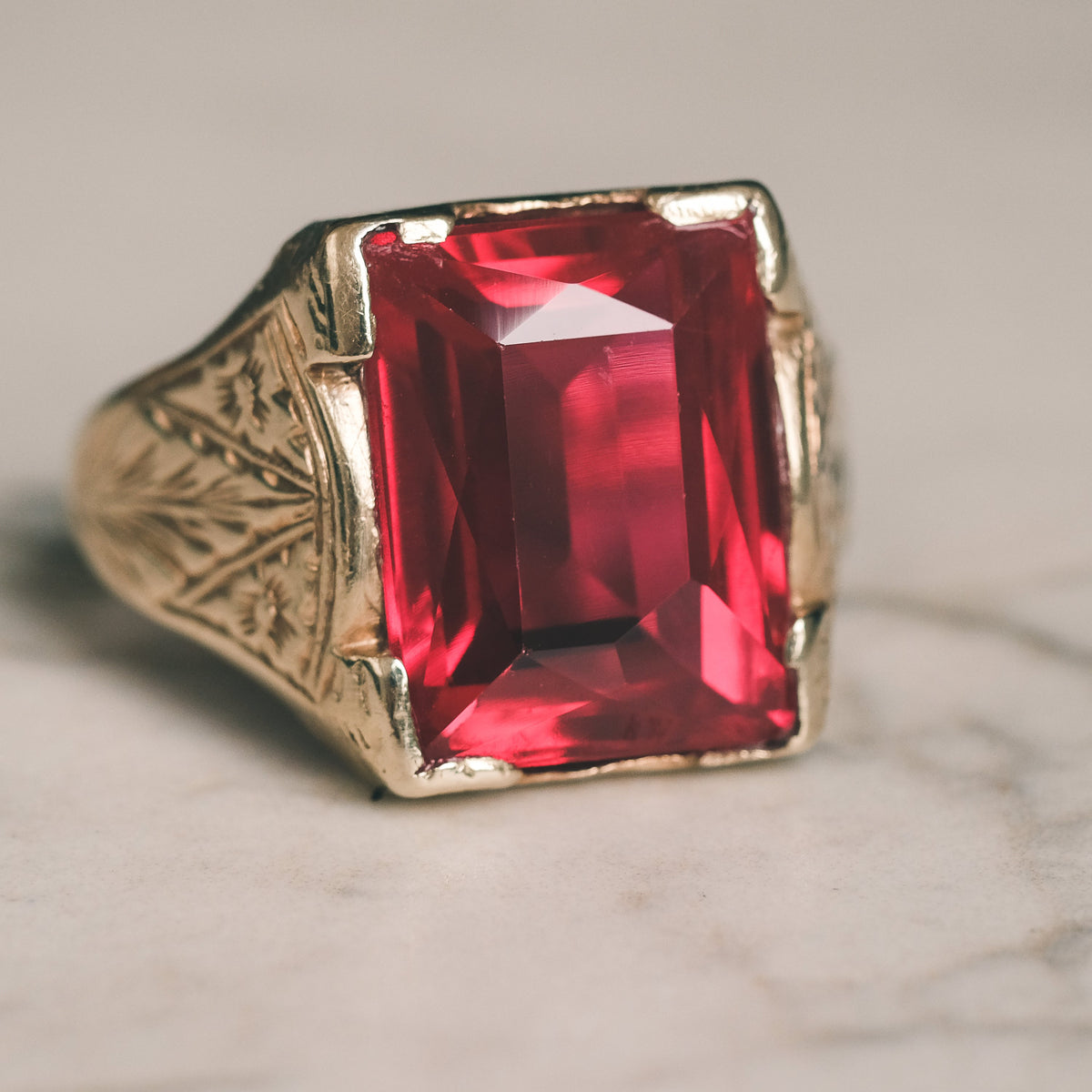 1930s Statement Ruby Ring – Lost Owl Jewelry