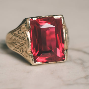 1930s Statement Ruby Ring - Lost Owl Jewelry