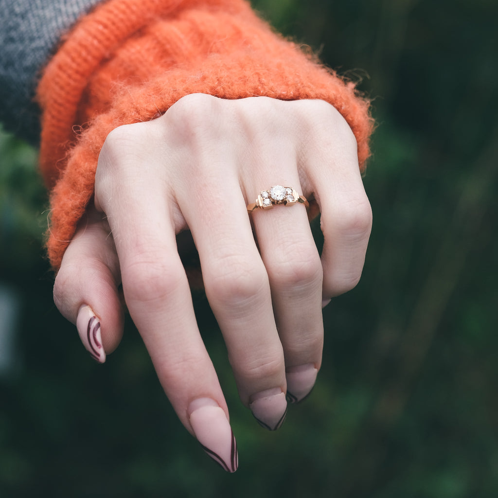 1940s Diamond Solitaire Ring - Lost Owl Jewelry