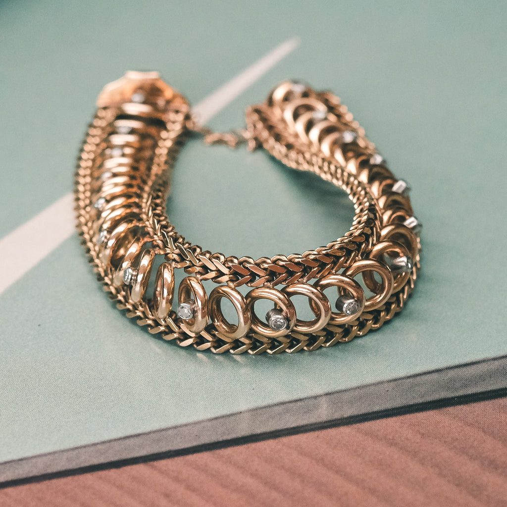 1950s Chains & Hoops Bracelet - Lost Owl Jewelry