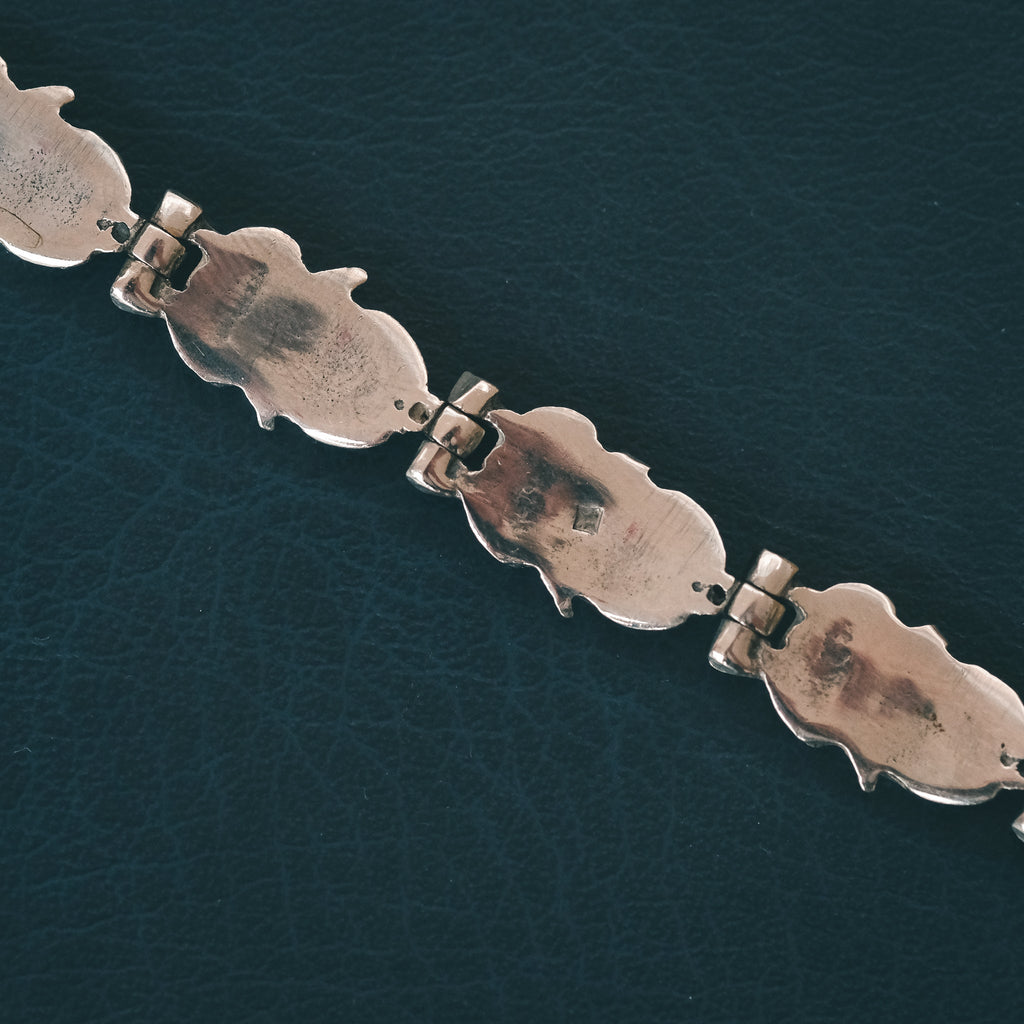 1950s Egyptian Scarab Train Bracelet - Lost Owl Jewelry