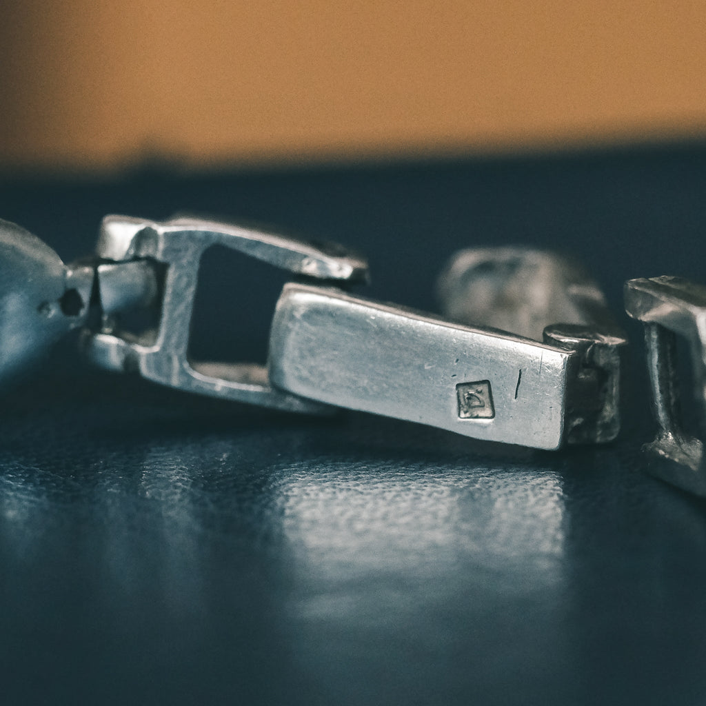 1950s Egyptian Scarab Train Bracelet - Lost Owl Jewelry