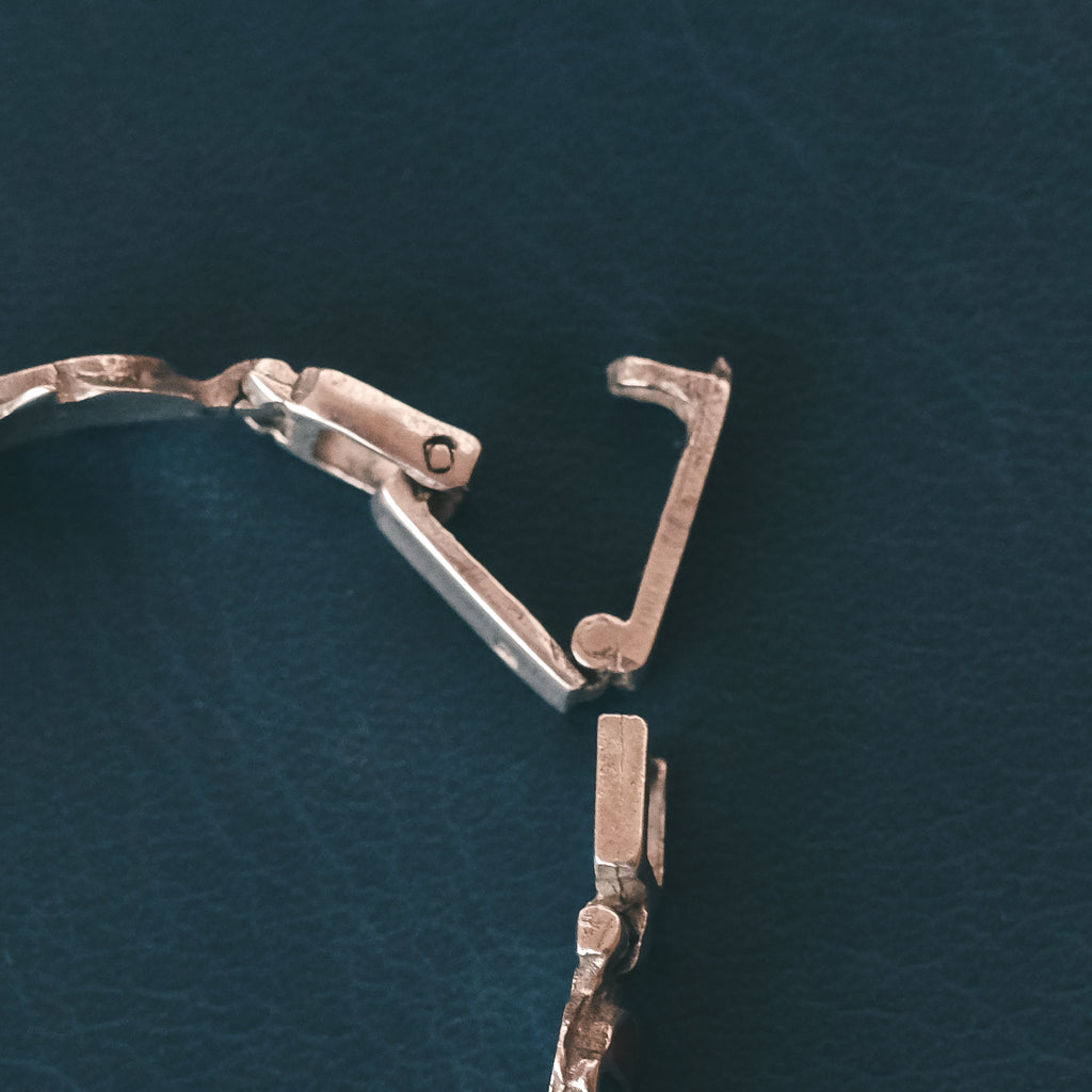 1950s Egyptian Scarab Train Bracelet - Lost Owl Jewelry