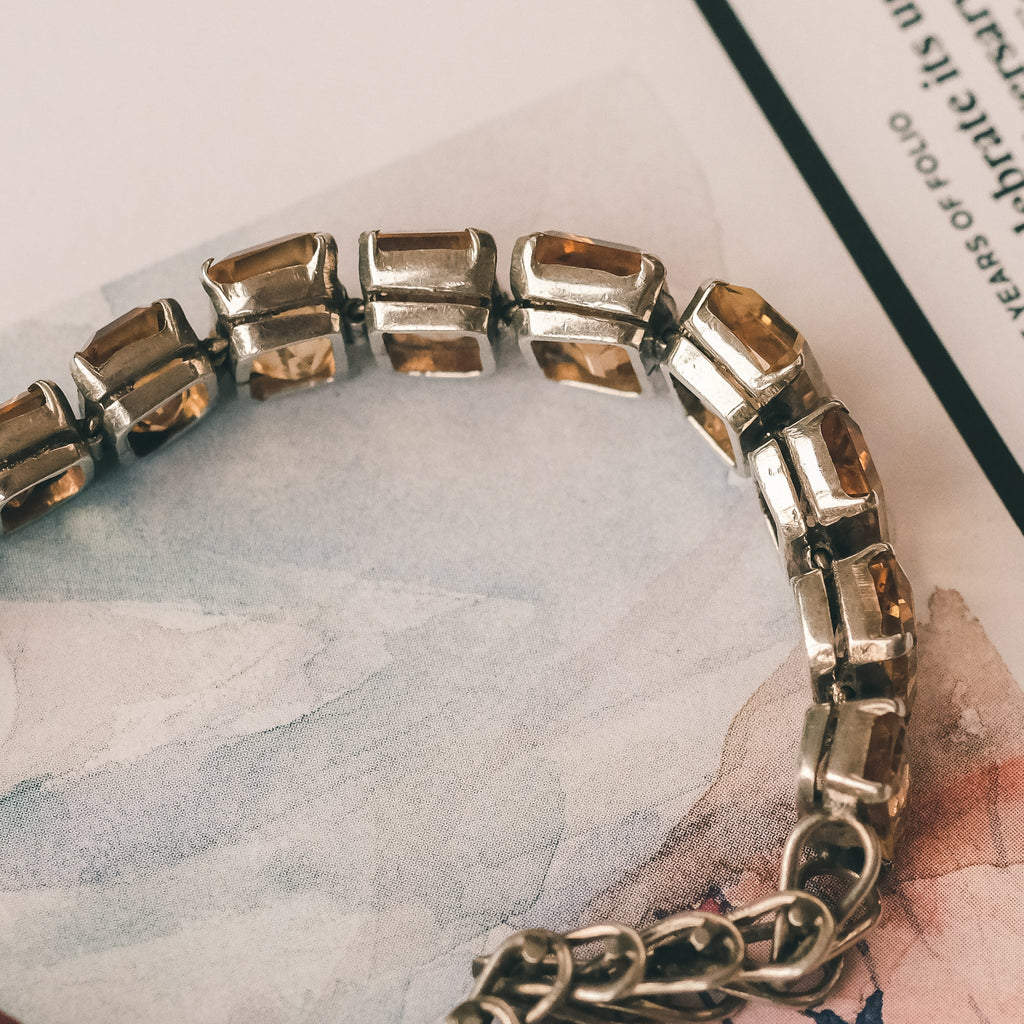 1950s Mid-Century 27 Carat Citrine Bracelet - Lost Owl Jewelry