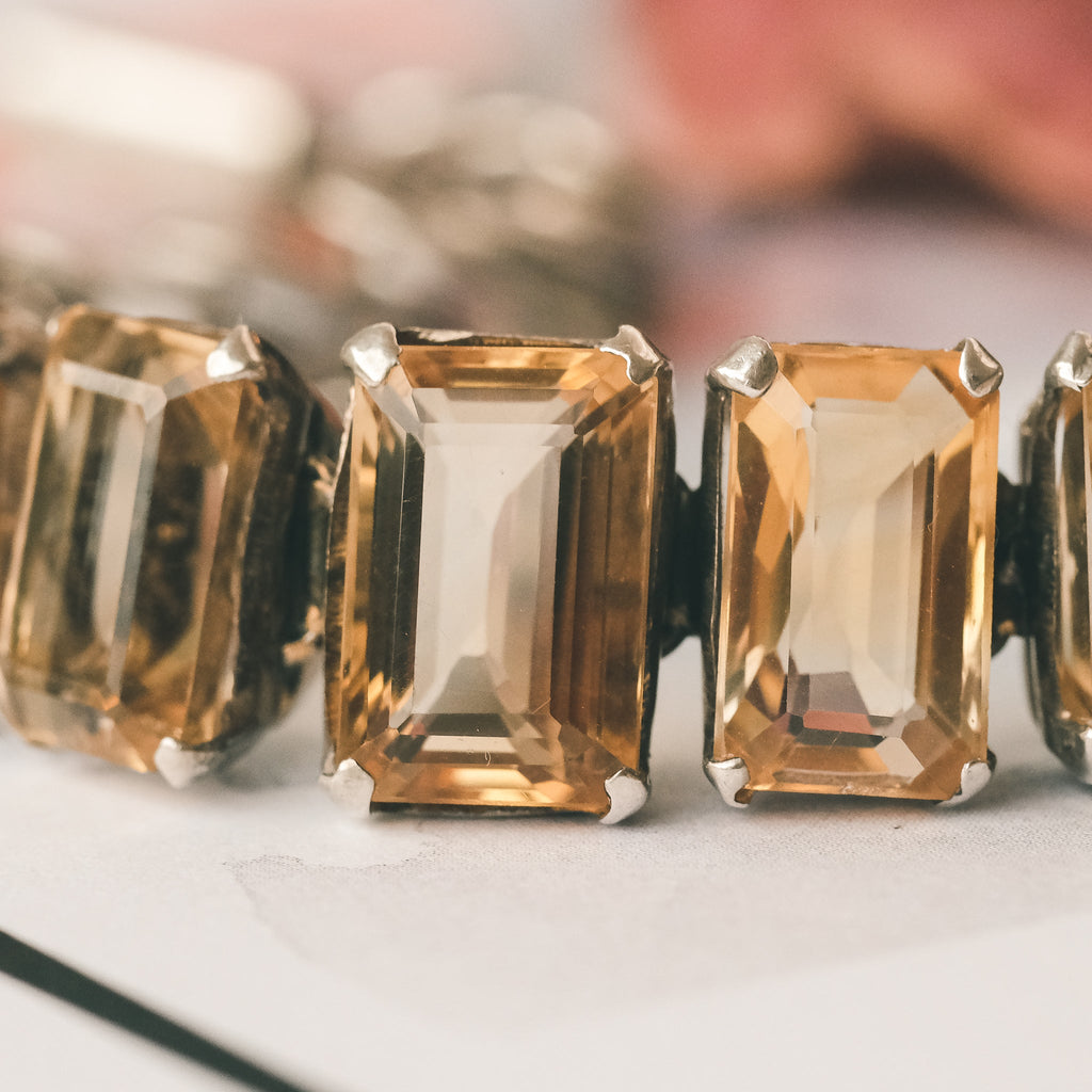 1950s Mid-Century 27 Carat Citrine Bracelet - Lost Owl Jewelry