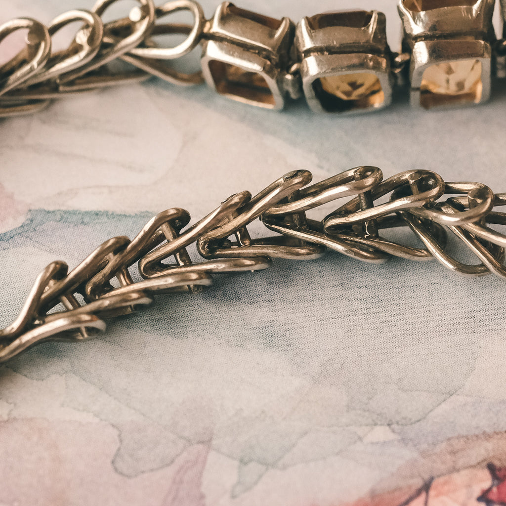 1950s Mid-Century 27 Carat Citrine Bracelet - Lost Owl Jewelry