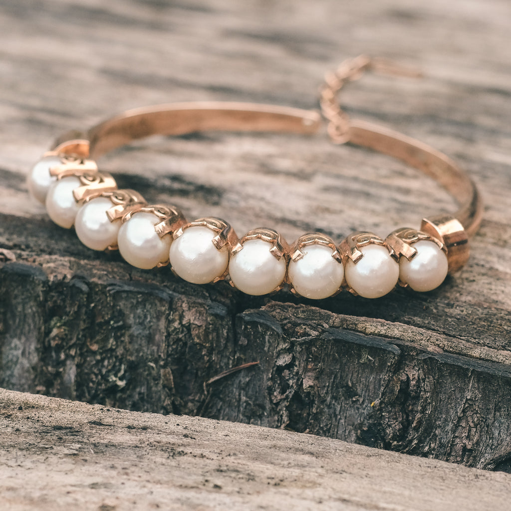1950s Pearl Bangle - Lost Owl Jewelry