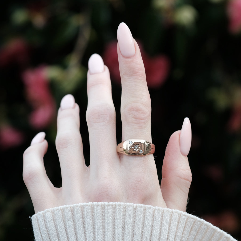 1955 Celestial Orbits Signet Ring - Lost Owl Jewelry