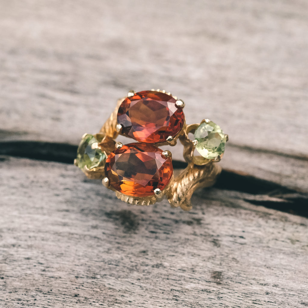 1960s Citrine & Peridot Ring - Lost Owl Jewelry