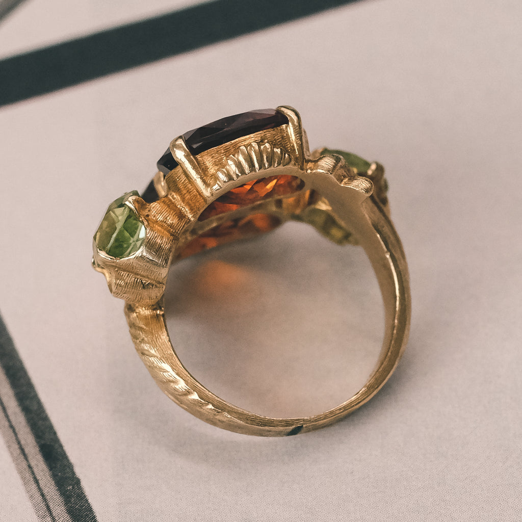 1960s Citrine & Peridot Ring - Lost Owl Jewelry