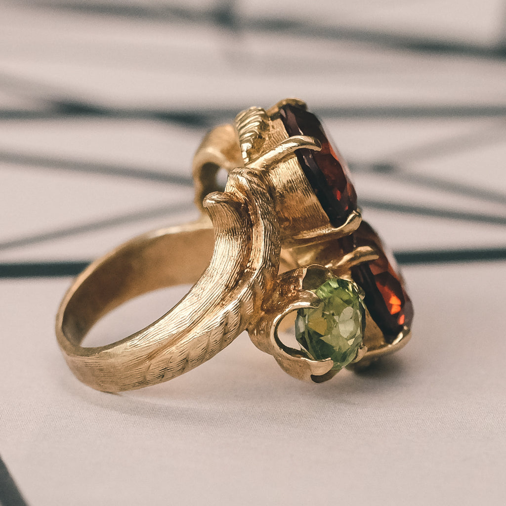 1960s Citrine & Peridot Ring - Lost Owl Jewelry