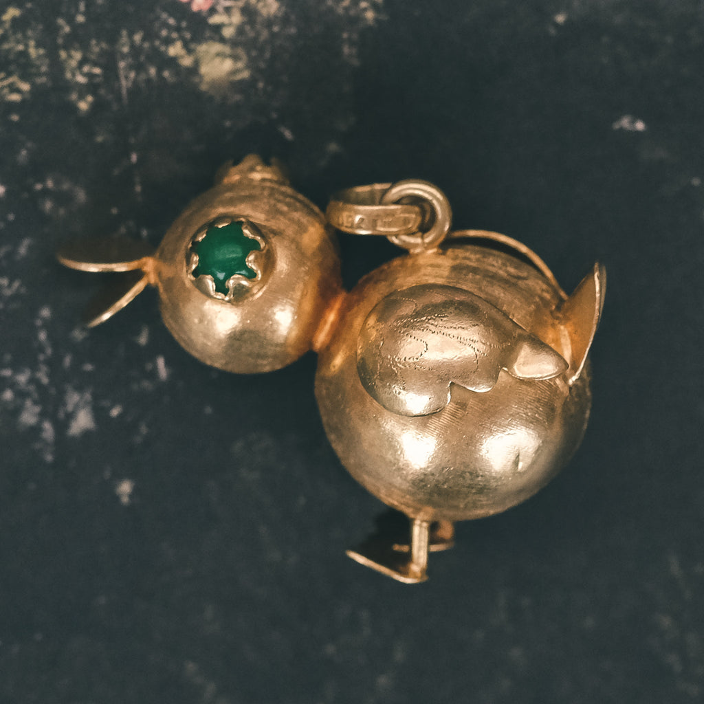 1960s Gold Duck Pendant - Lost Owl Jewelry