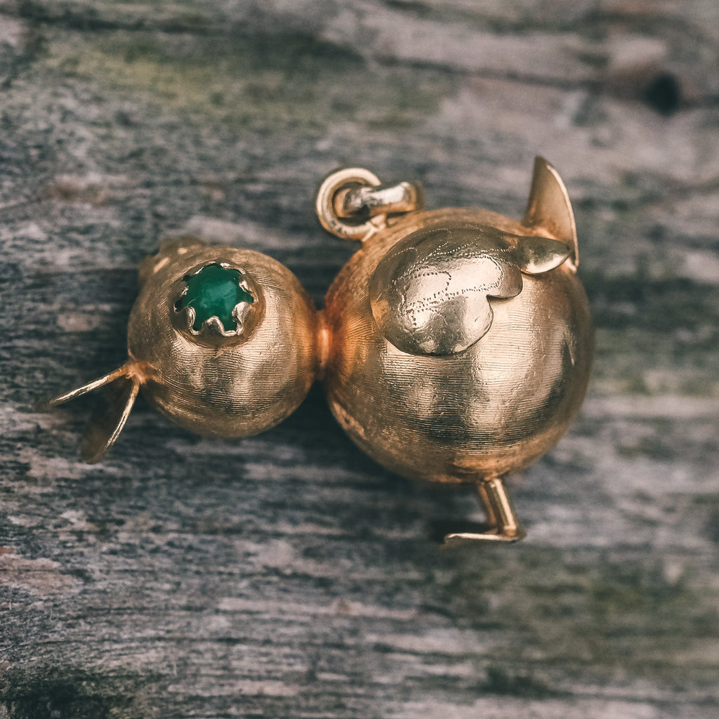 1960s Gold Duck Pendant - Lost Owl Jewelry