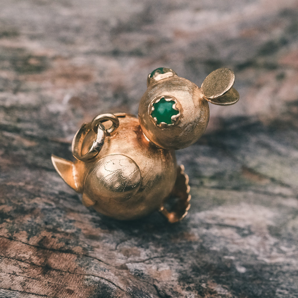 1960s Gold Duck Pendant - Lost Owl Jewelry