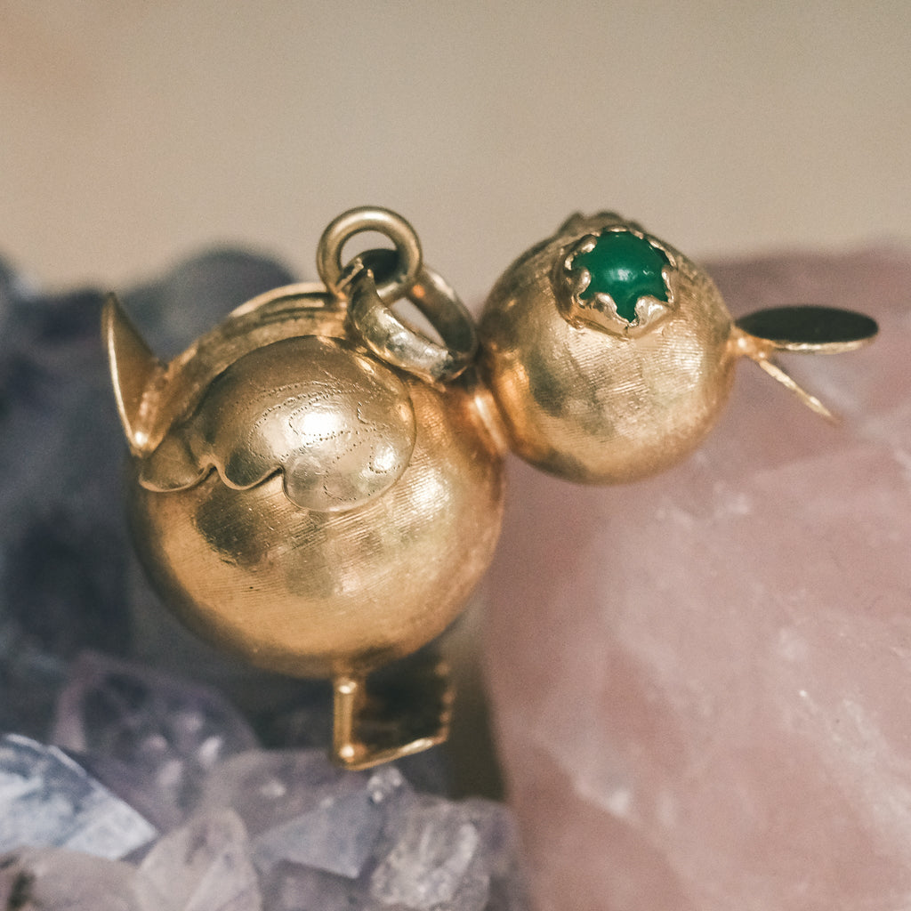 1960s Gold Duck Pendant - Lost Owl Jewelry