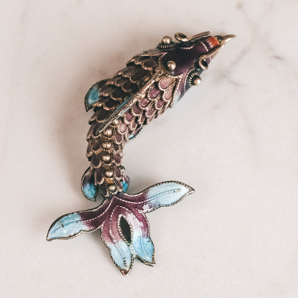 1960s Koi Carp Pendant - Lost Owl Jewelry