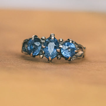 1960s Sapphire Trilogy Ring - Lost Owl Jewelry