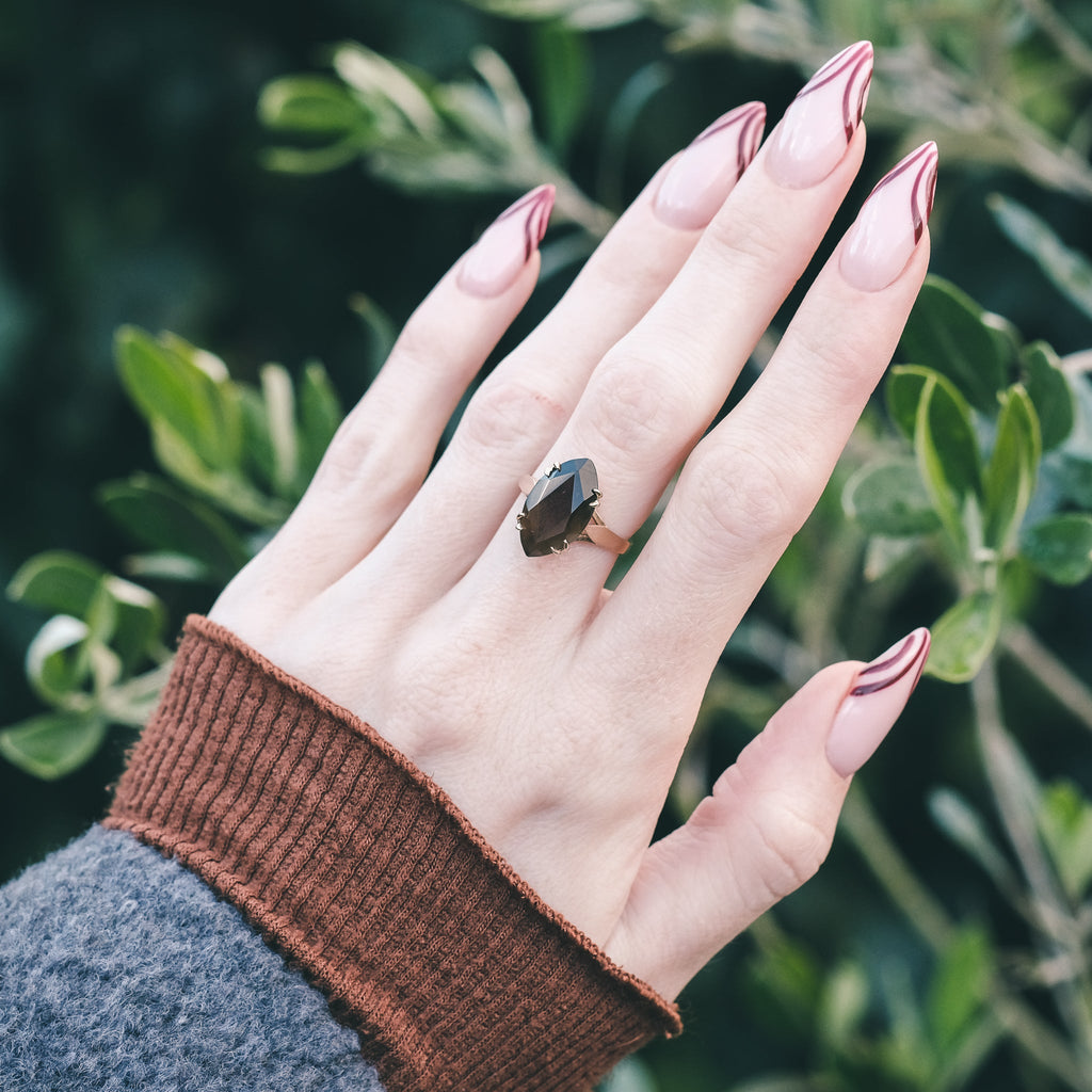 1967 Smoky Quartz Ring - Lost Owl Jewelry