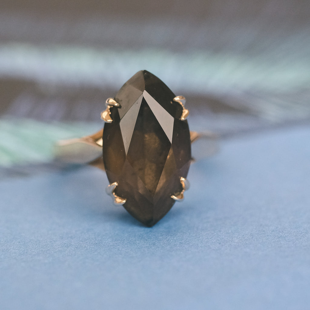 1967 Smoky Quartz Ring - Lost Owl Jewelry