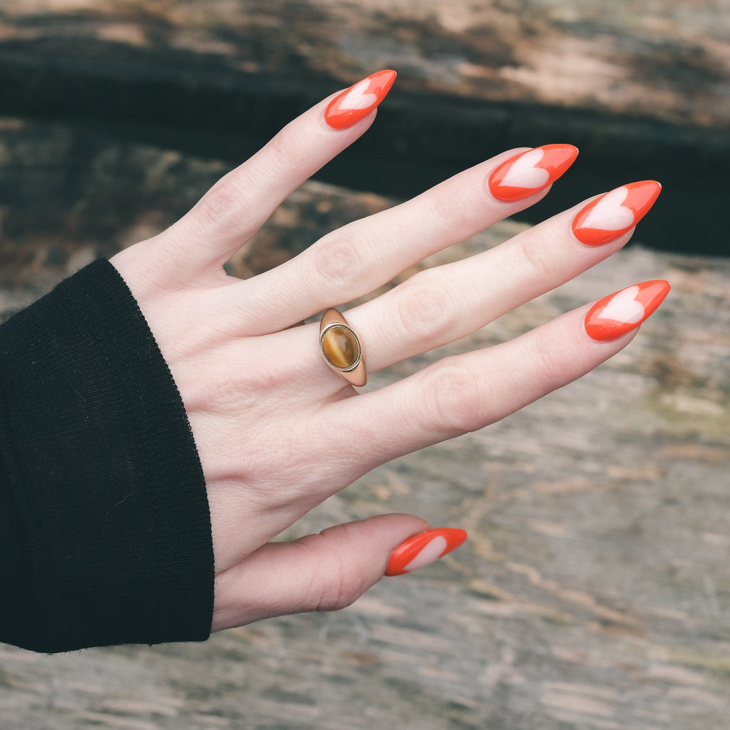 1968 Cat's Eye Signet Ring - Lost Owl Jewelry