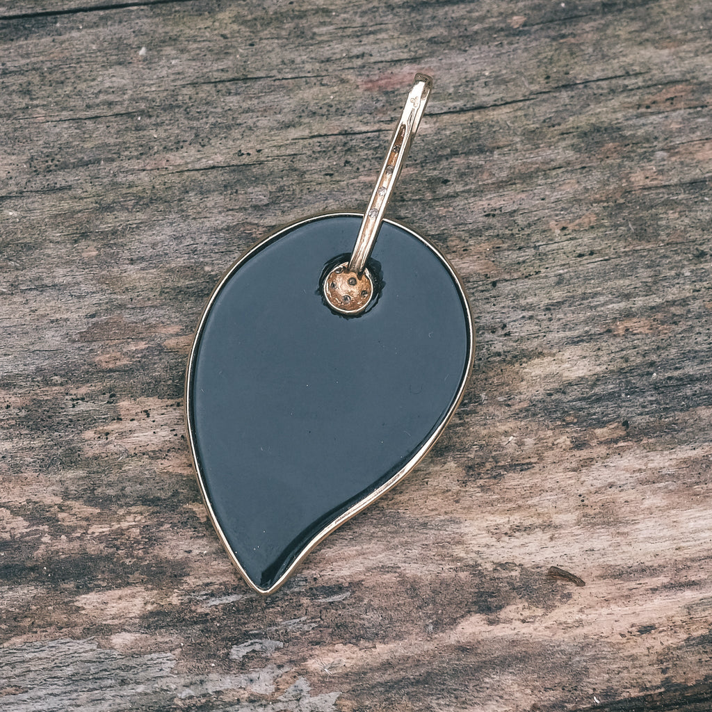 1970s Black Witch's Heart Pendant - Lost Owl Jewelry