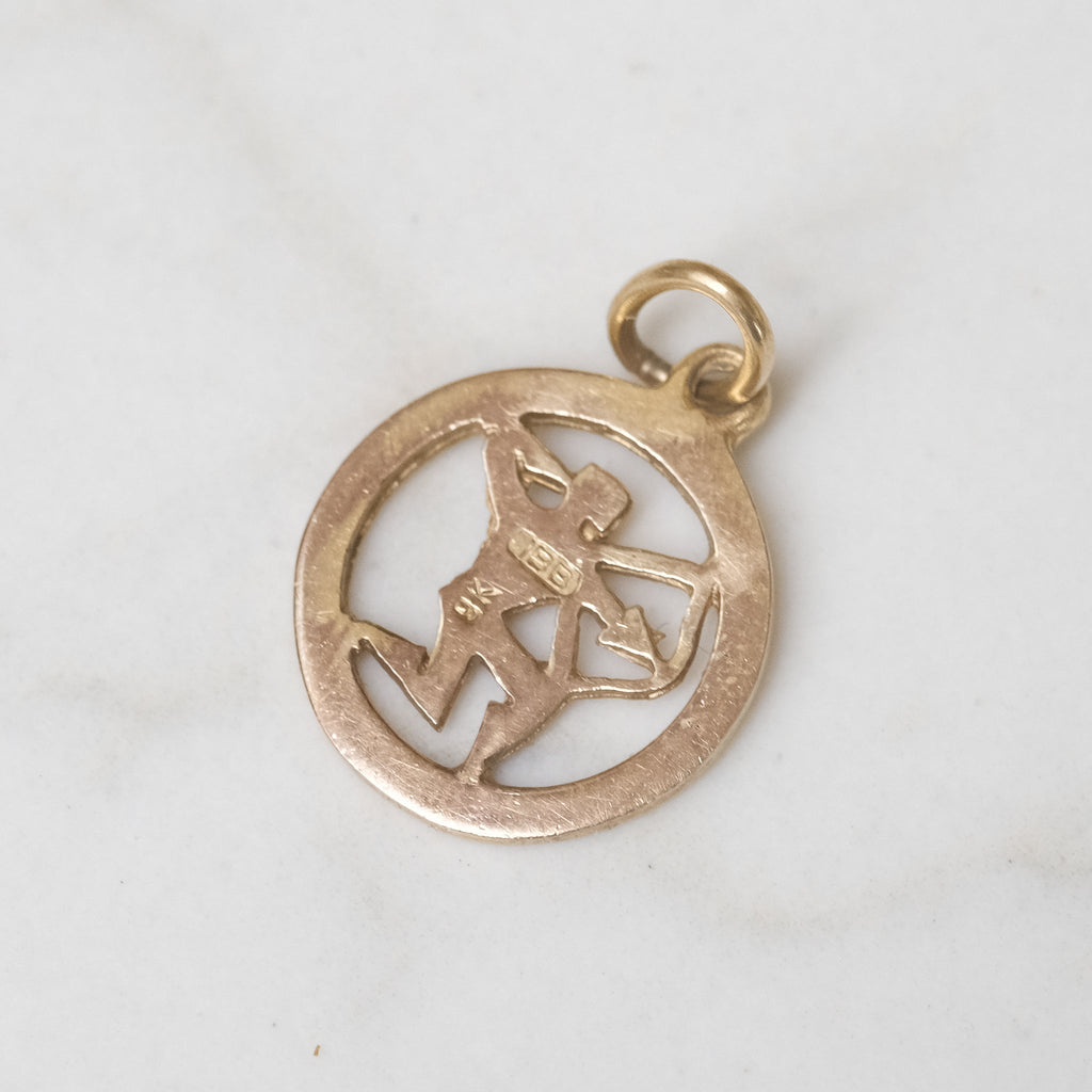 1970s Gold Sagittarius Charm - Lost Owl Jewelry