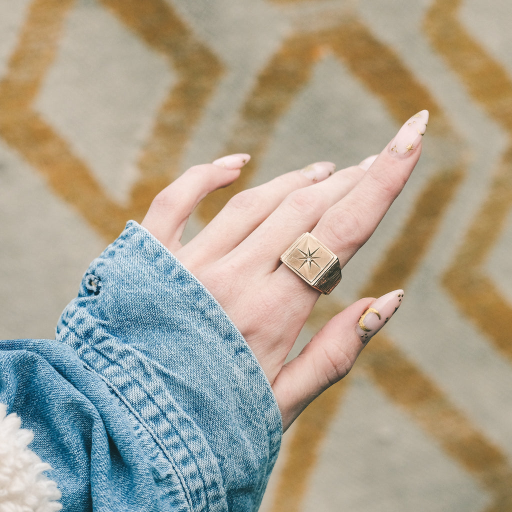 1976 Pole Star Signet Ring - Lost Owl Jewelry