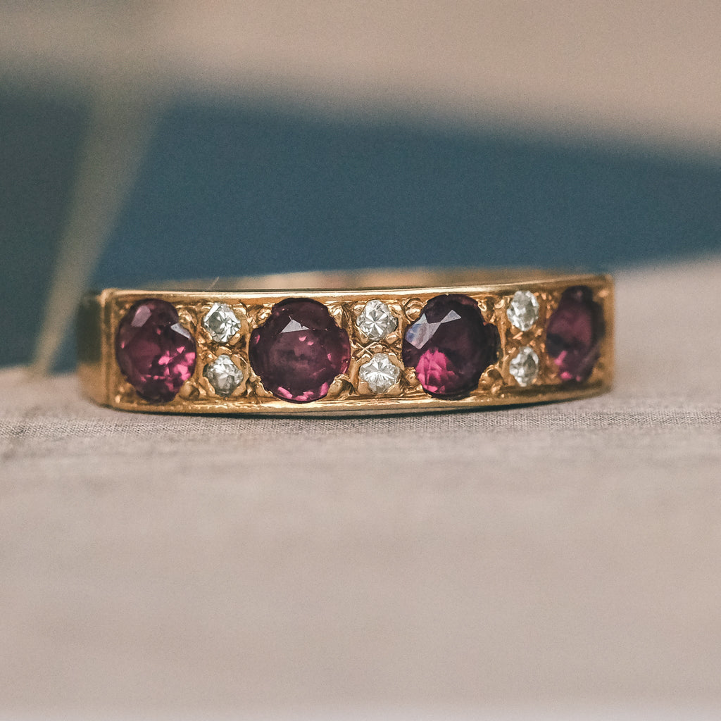 1977 Ruby Half-Hoop Ring - Lost Owl Jewelry