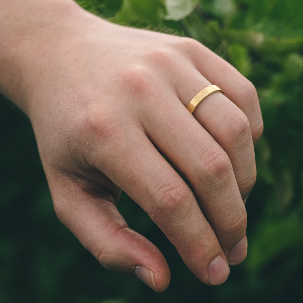 1980s 18ct Gold Flat Wedding Band - Lost Owl Jewelry