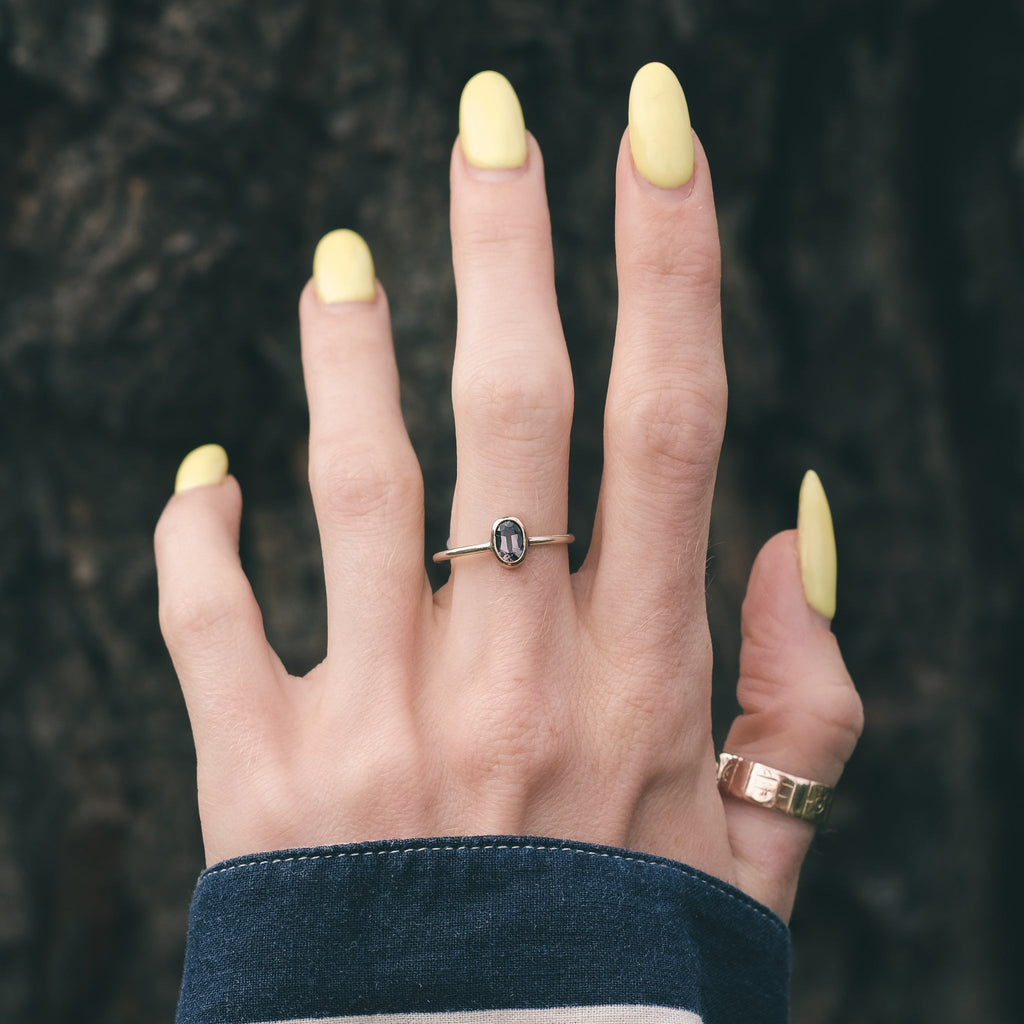 1980s Bimetal Spinel Ring - Lost Owl Jewelry