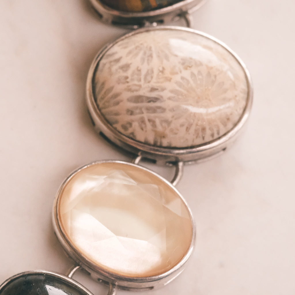 1980s Gemstone Specimen Bracelet - Lost Owl Jewelry