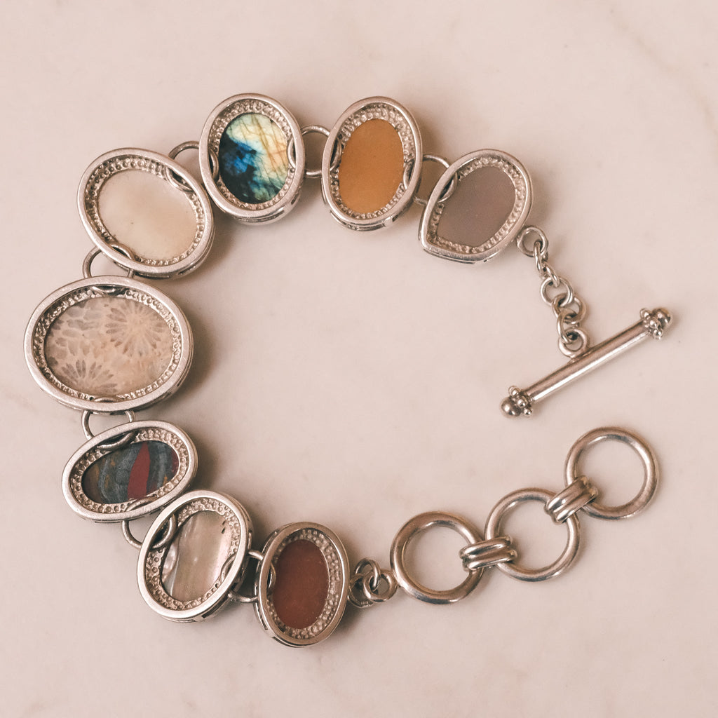 1980s Gemstone Specimen Bracelet - Lost Owl Jewelry