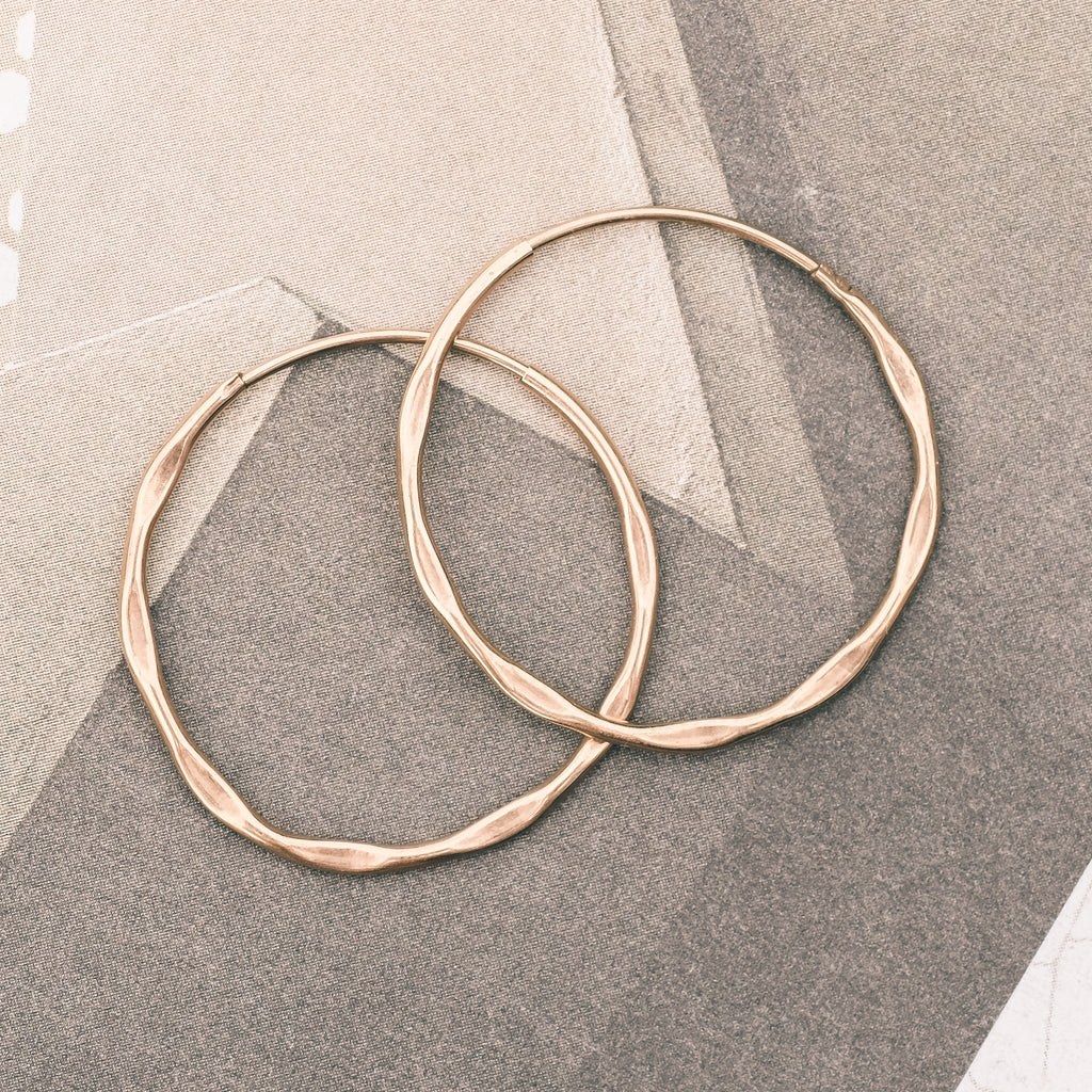 1990s Gold Hoop Earrings - Lost Owl Jewelry