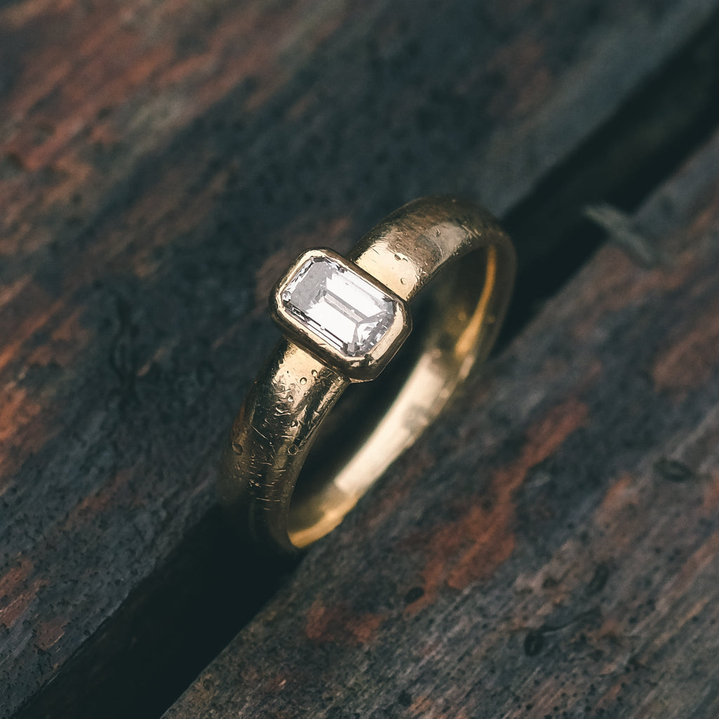 1994 Emerald Cut Diamond Band - Lost Owl Jewelry