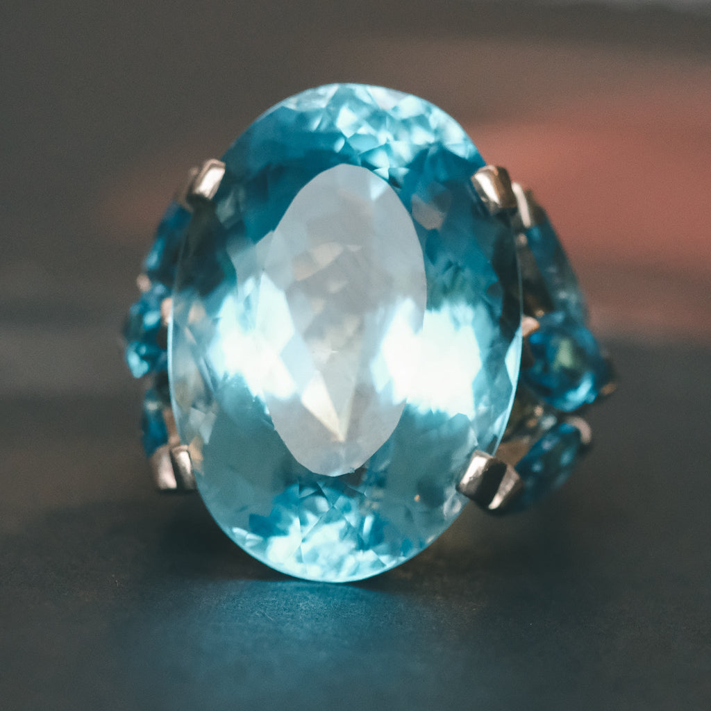 2004 Blue Topaz Statement Ring - Lost Owl Jewelry