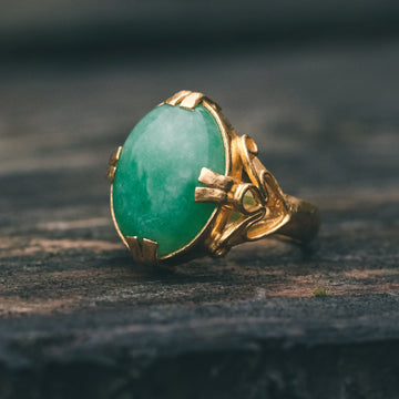 24ct Gold Jade Ring - Lost Owl Jewelry